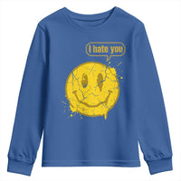 I Hate You Youth Sweatshirt Vintage Yellow Happy Smile Face