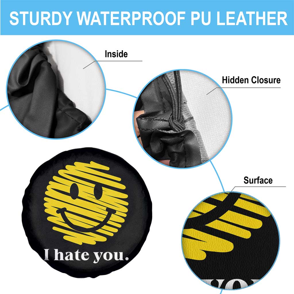I Hate You Smile Face Meme Spare Tire Cover Viral Sarcastic Humor