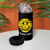 I Hate You Smile Face Meme 4 in 1 Can Cooler Tumbler Viral Sarcastic Humor