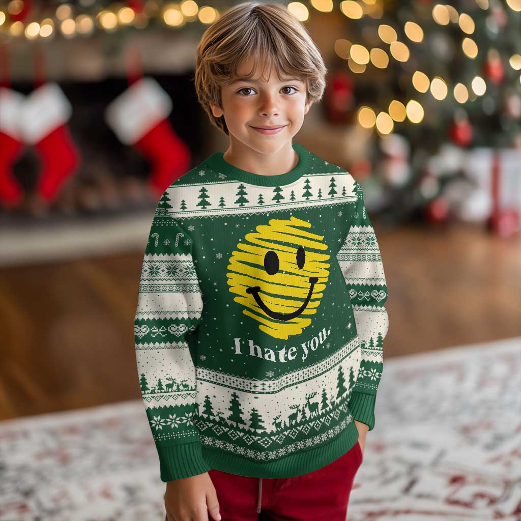 I Hate You Smile Face Meme Ugly Christmas Sweater Viral Sarcastic Humor