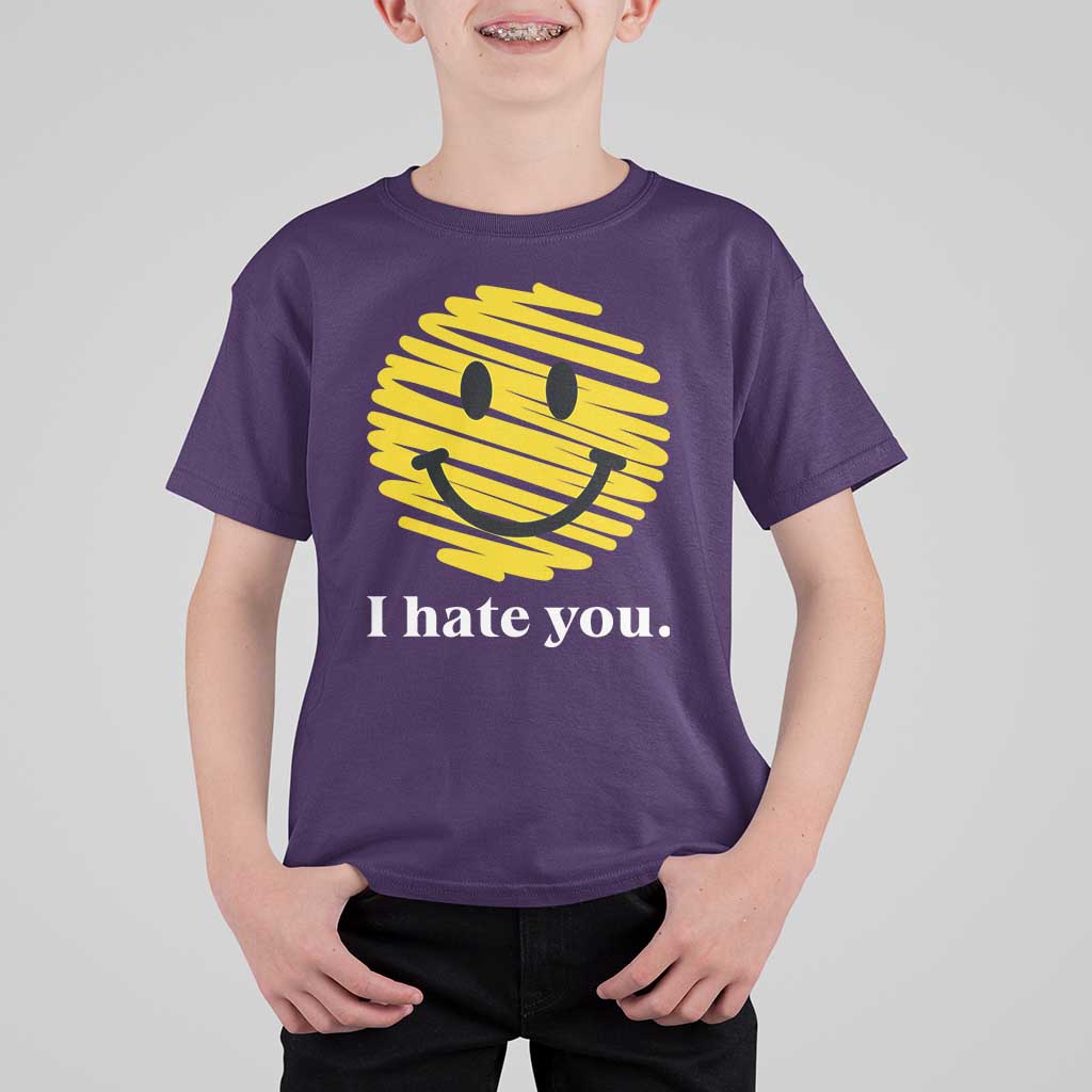 I Hate You Smile Face Meme T Shirt For Kid Viral Sarcastic Humor