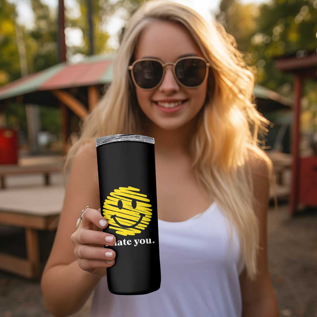 I Hate You Smile Face Meme Skinny Tumbler Viral Sarcastic Humor
