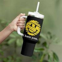 I Hate You Smile Face Meme Tumbler With Handle Viral Sarcastic Humor