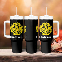 I Hate You Smile Face Meme Tumbler With Handle Viral Sarcastic Humor