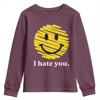 I Hate You Smile Face Meme Youth Sweatshirt Viral Sarcastic Humor