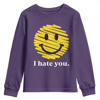I Hate You Smile Face Meme Youth Sweatshirt Viral Sarcastic Humor
