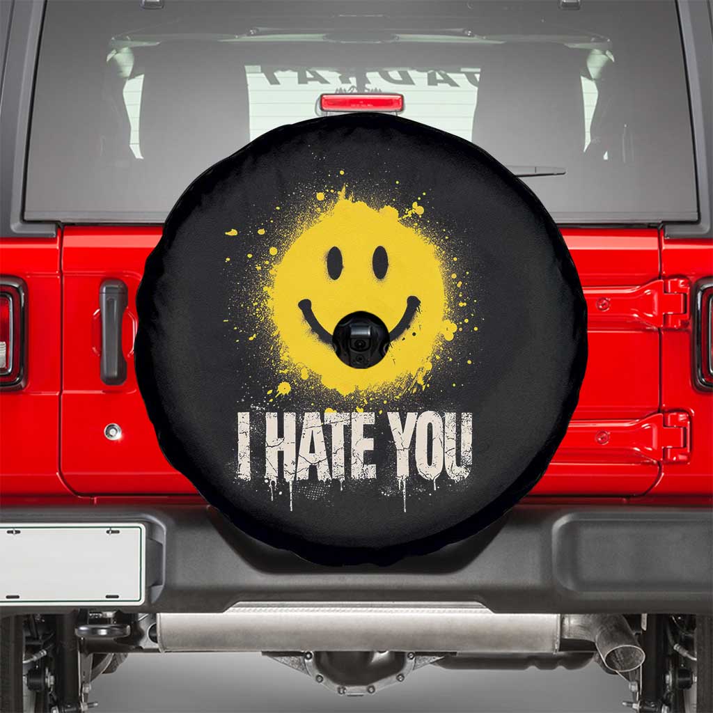 I Hate You Smile Face Spare Tire Cover Funny Sarcastic Meme