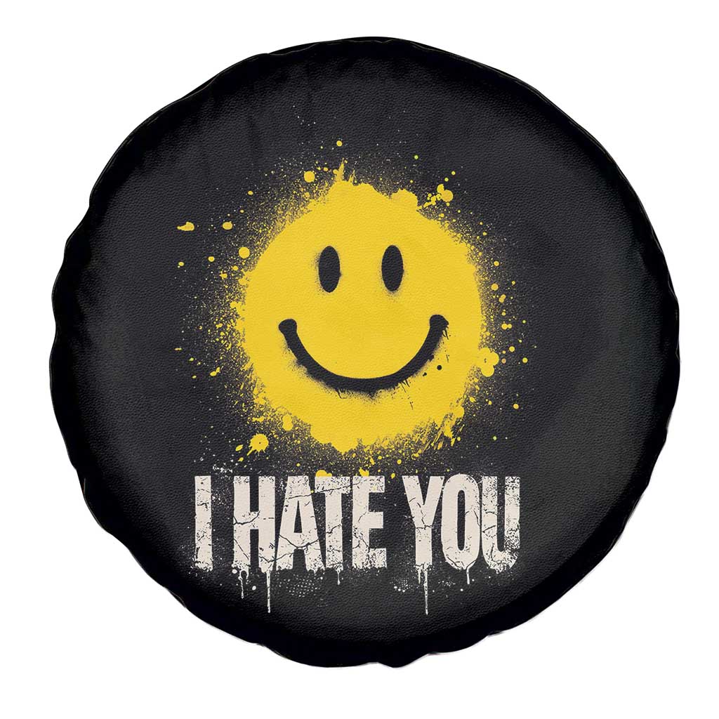 I Hate You Smile Face Spare Tire Cover Funny Sarcastic Meme