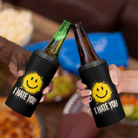 I Hate You Smile Face 4 in 1 Can Cooler Tumbler Funny Sarcastic Meme