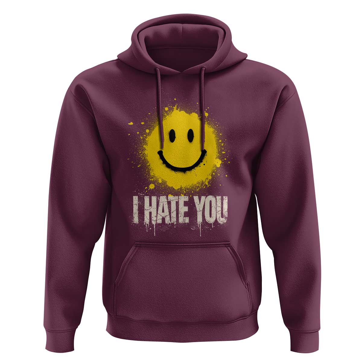 I Hate You Smile Face Hoodie Funny Sarcastic Meme