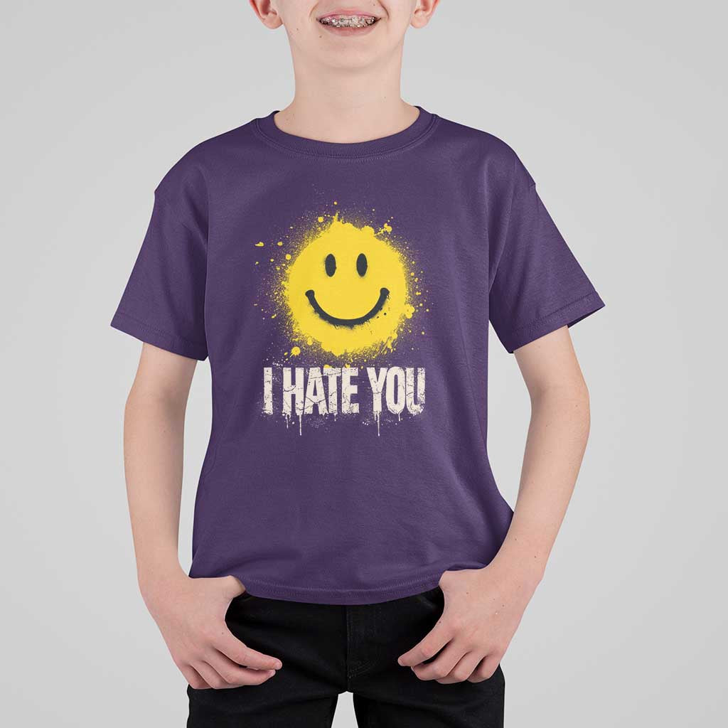 I Hate You Smile Face T Shirt For Kid Funny Sarcastic Meme