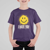 I Hate You Smile Face T Shirt For Kid Funny Sarcastic Meme