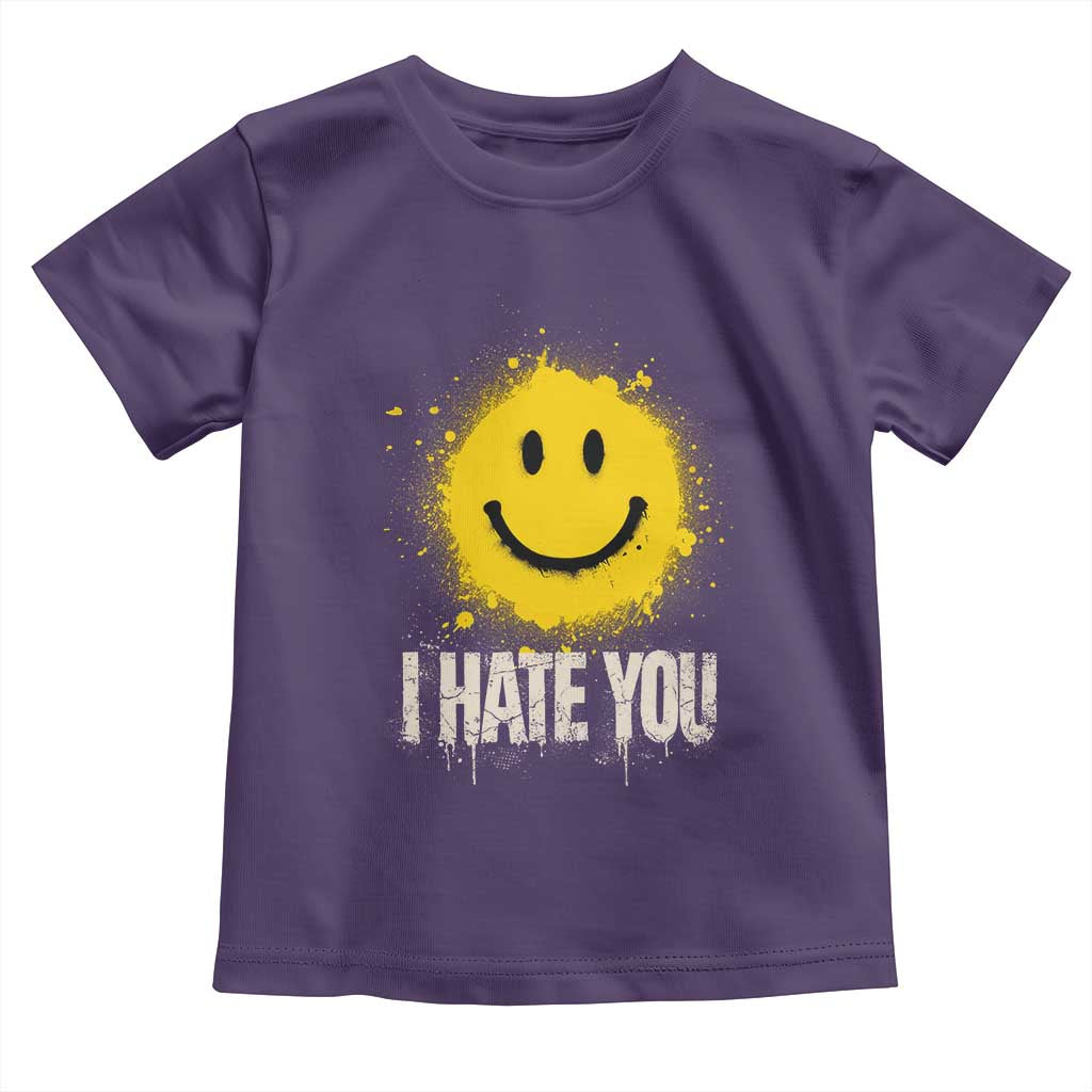 I Hate You Smile Face Toddler T Shirt Funny Sarcastic Meme