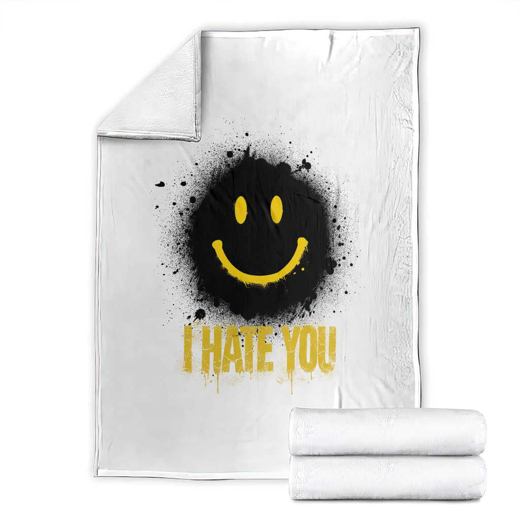 I Hate You Throw Blanket Funny Smile Face Emoticon Meme