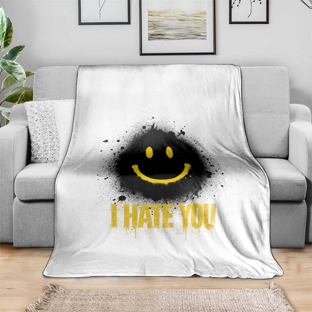 I Hate You Throw Blanket Funny Smile Face Emoticon Meme