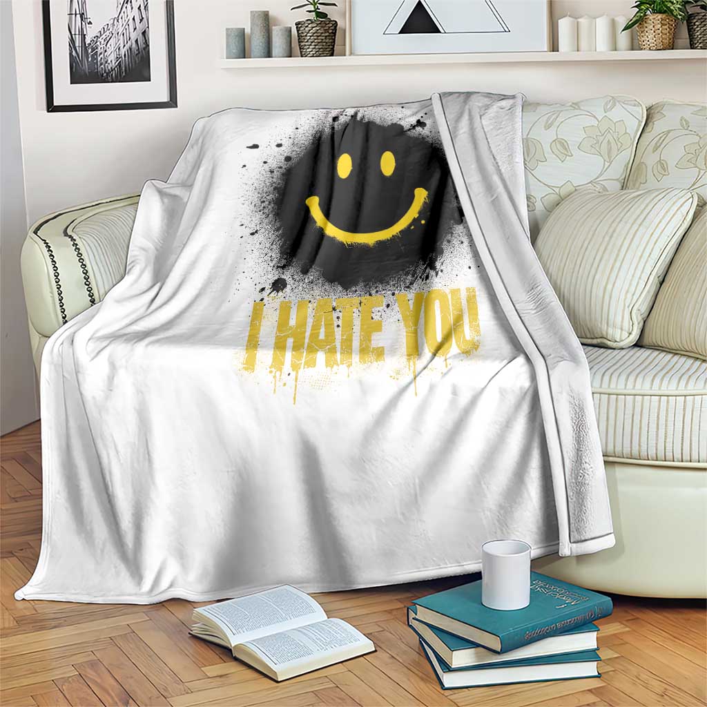 I Hate You Throw Blanket Funny Smile Face Emoticon Meme