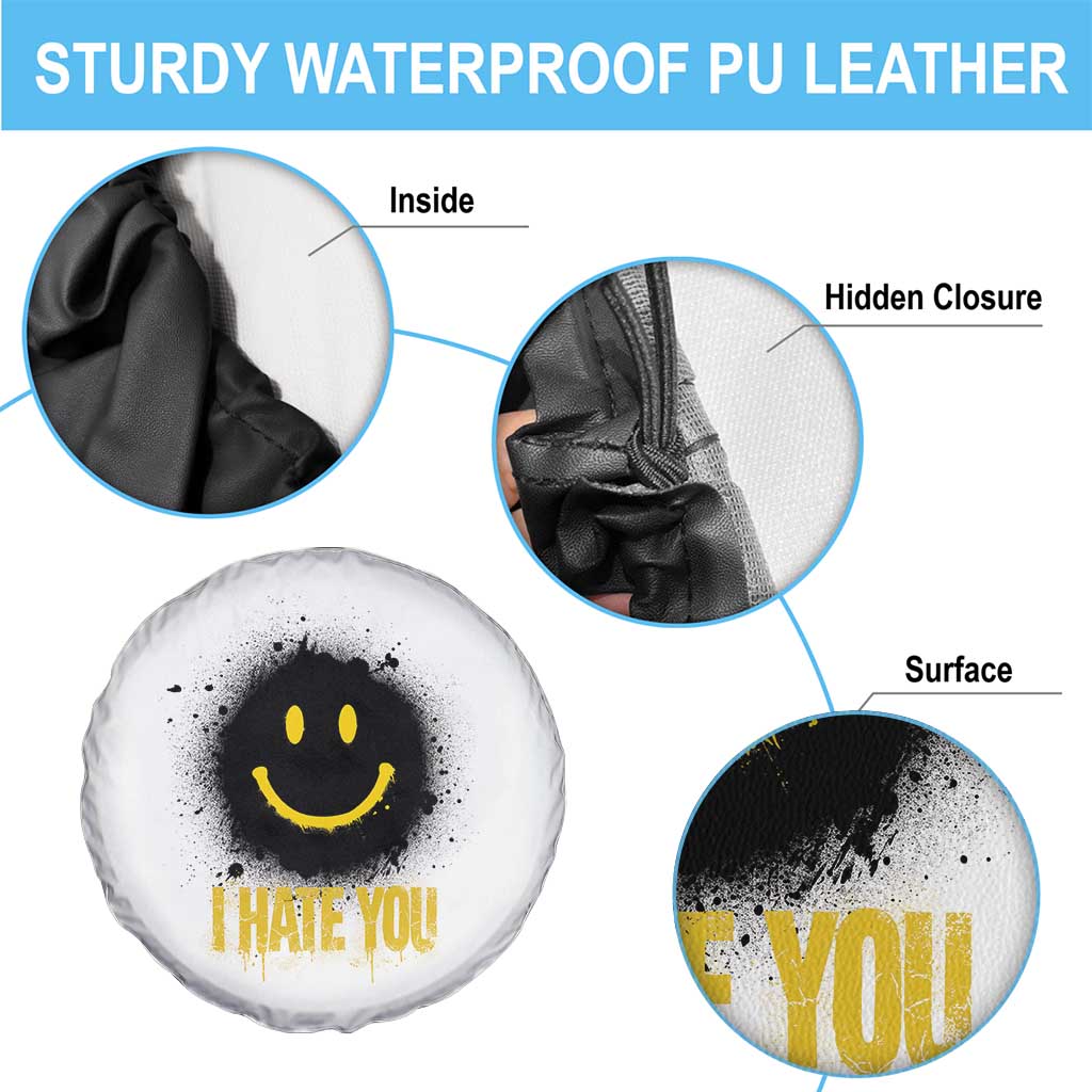 I Hate You Spare Tire Cover Funny Smile Face Emoticon Meme