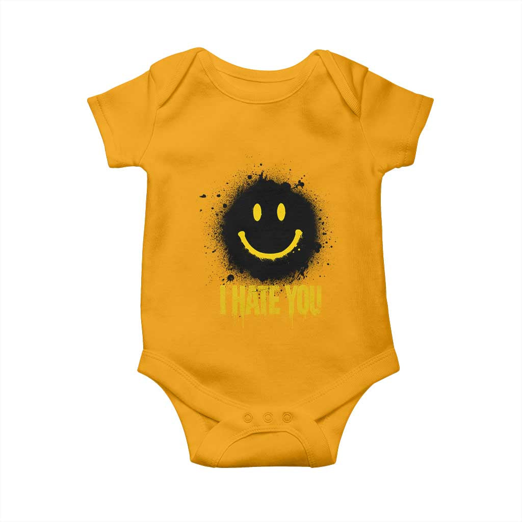 I Hate You Baby Onesie Funny Smile Face Emoticon Meme