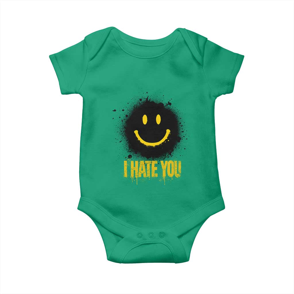 I Hate You Baby Onesie Funny Smile Face Emoticon Meme