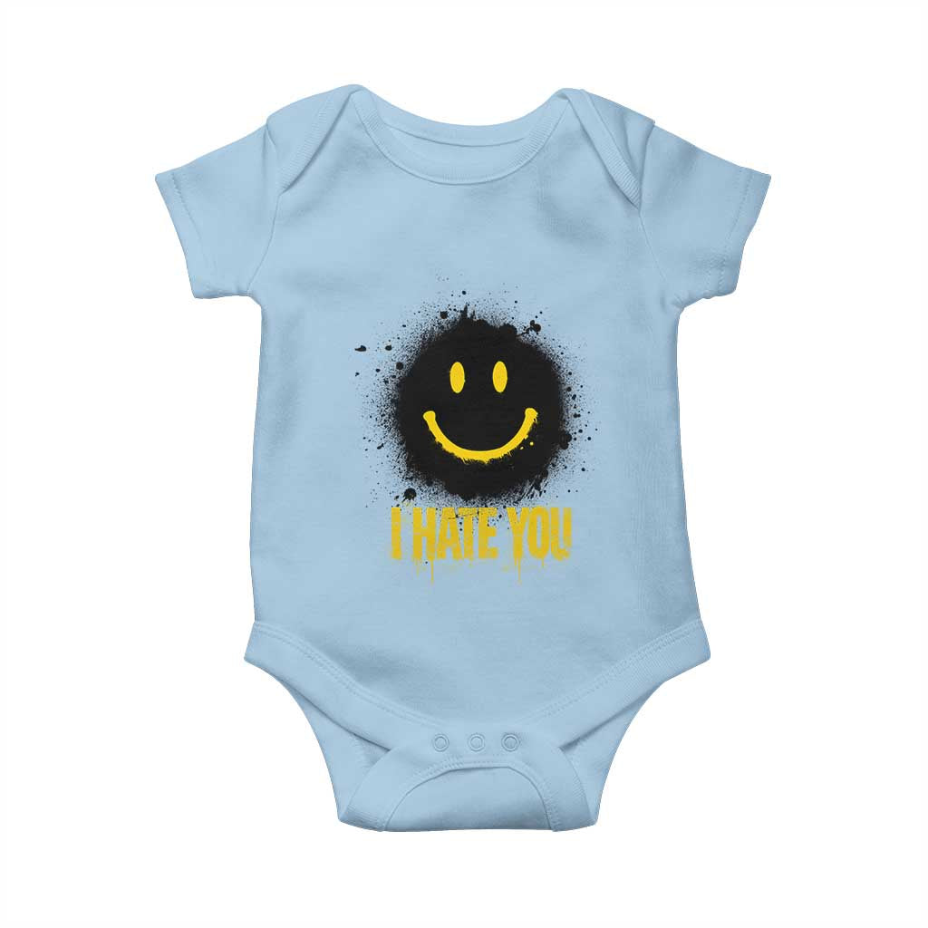 I Hate You Baby Onesie Funny Smile Face Emoticon Meme