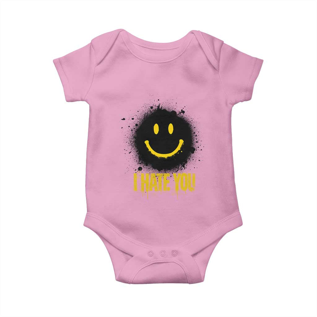 I Hate You Baby Onesie Funny Smile Face Emoticon Meme