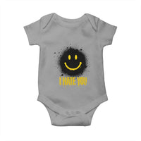 I Hate You Baby Onesie Funny Smile Face Emoticon Meme