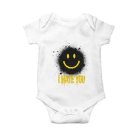 I Hate You Baby Onesie Funny Smile Face Emoticon Meme