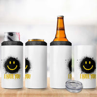 I Hate You 4 in 1 Can Cooler Tumbler Funny Smile Face Emoticon Meme