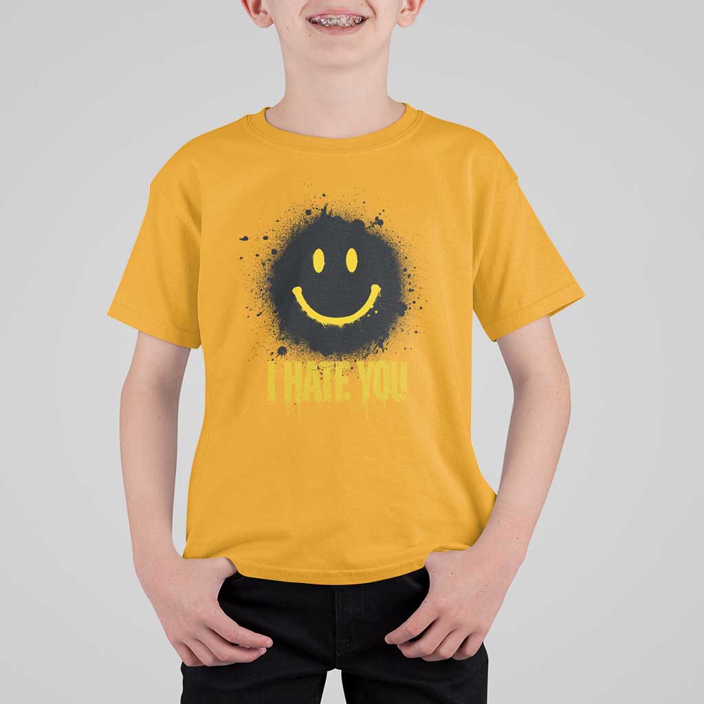 I Hate You T Shirt For Kid Funny Smile Face Emoticon Meme