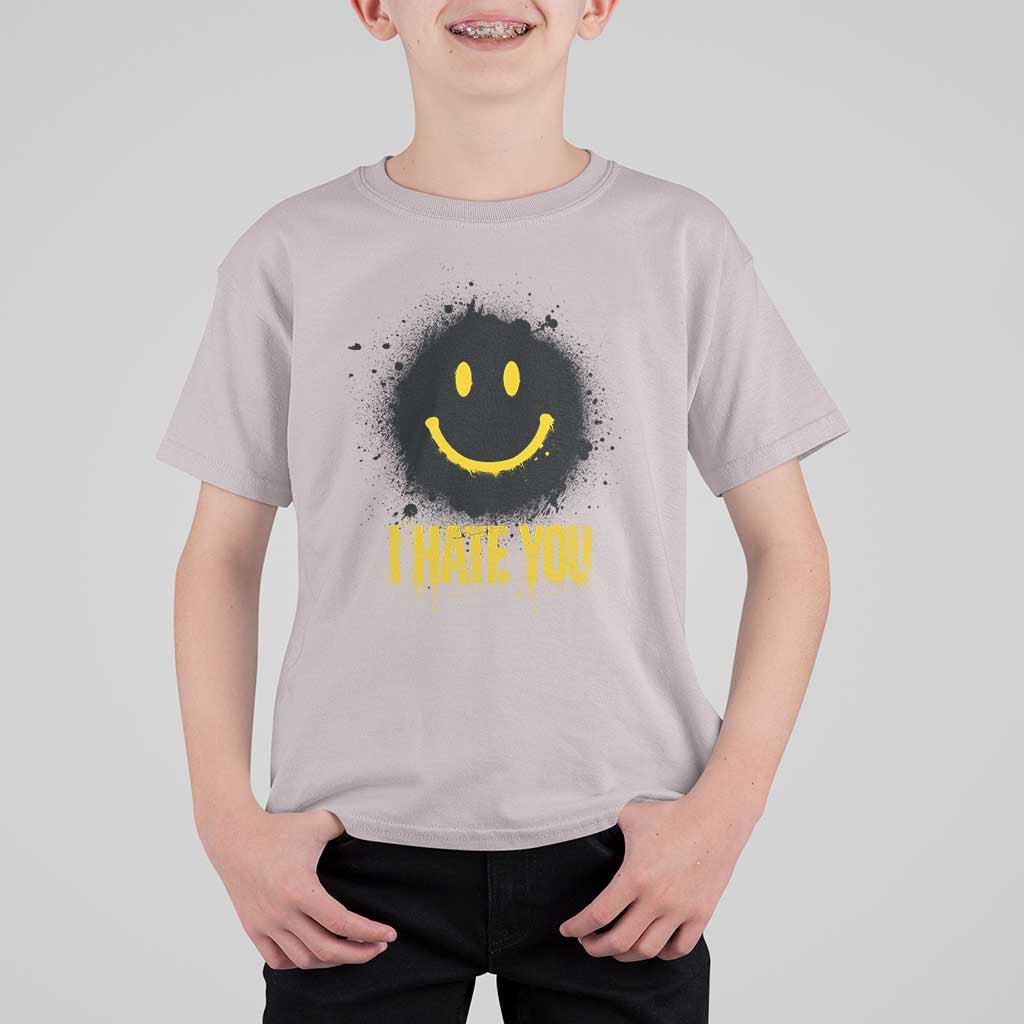 I Hate You T Shirt For Kid Funny Smile Face Emoticon Meme