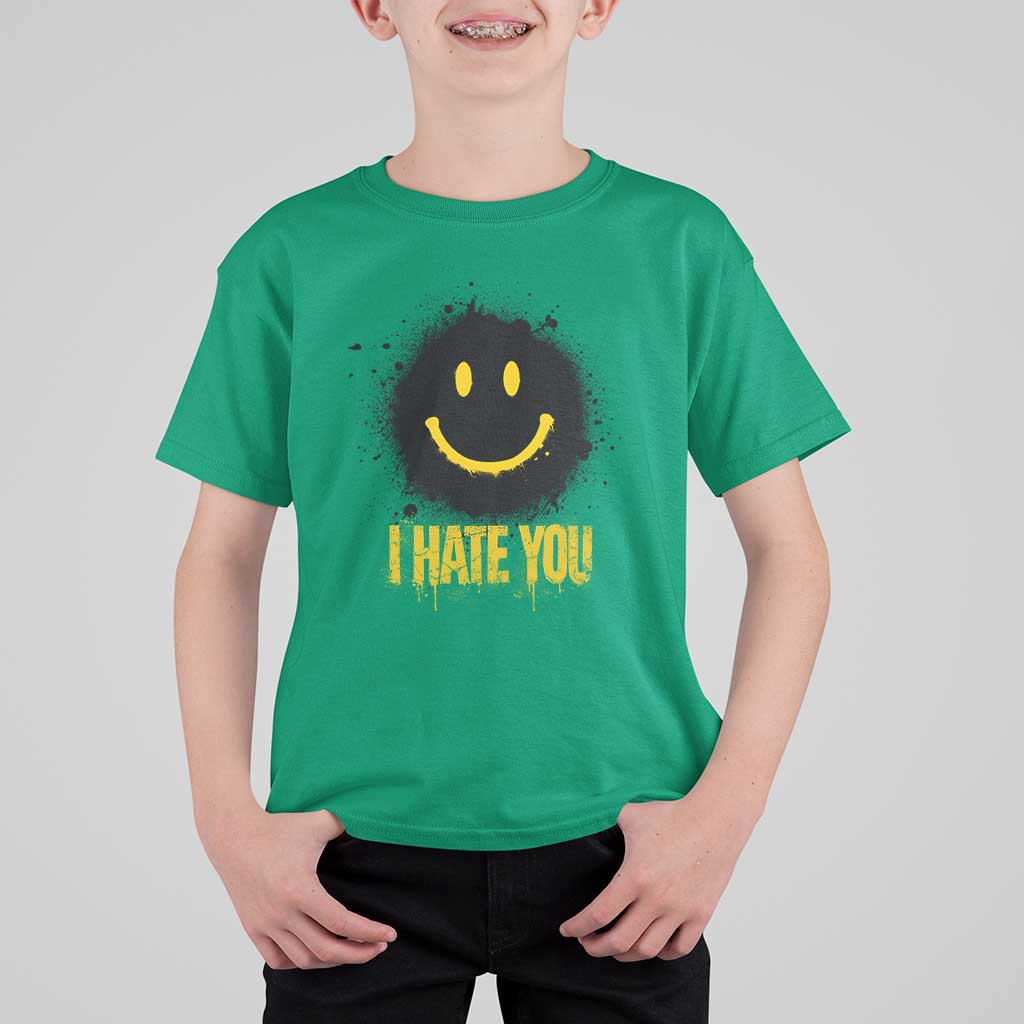 I Hate You T Shirt For Kid Funny Smile Face Emoticon Meme