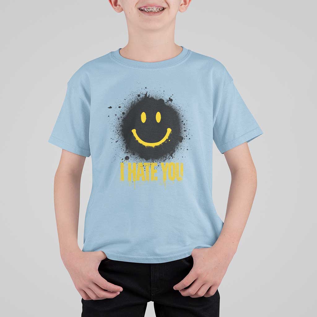 I Hate You T Shirt For Kid Funny Smile Face Emoticon Meme