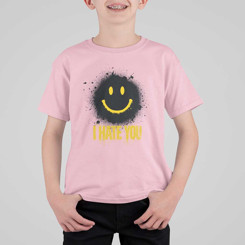 I Hate You T Shirt For Kid Funny Smile Face Emoticon Meme