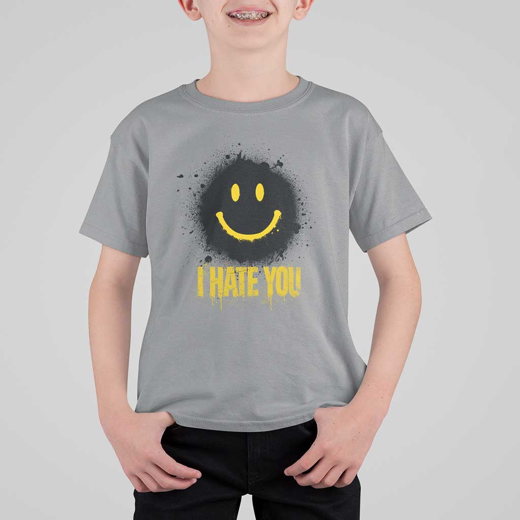 I Hate You T Shirt For Kid Funny Smile Face Emoticon Meme