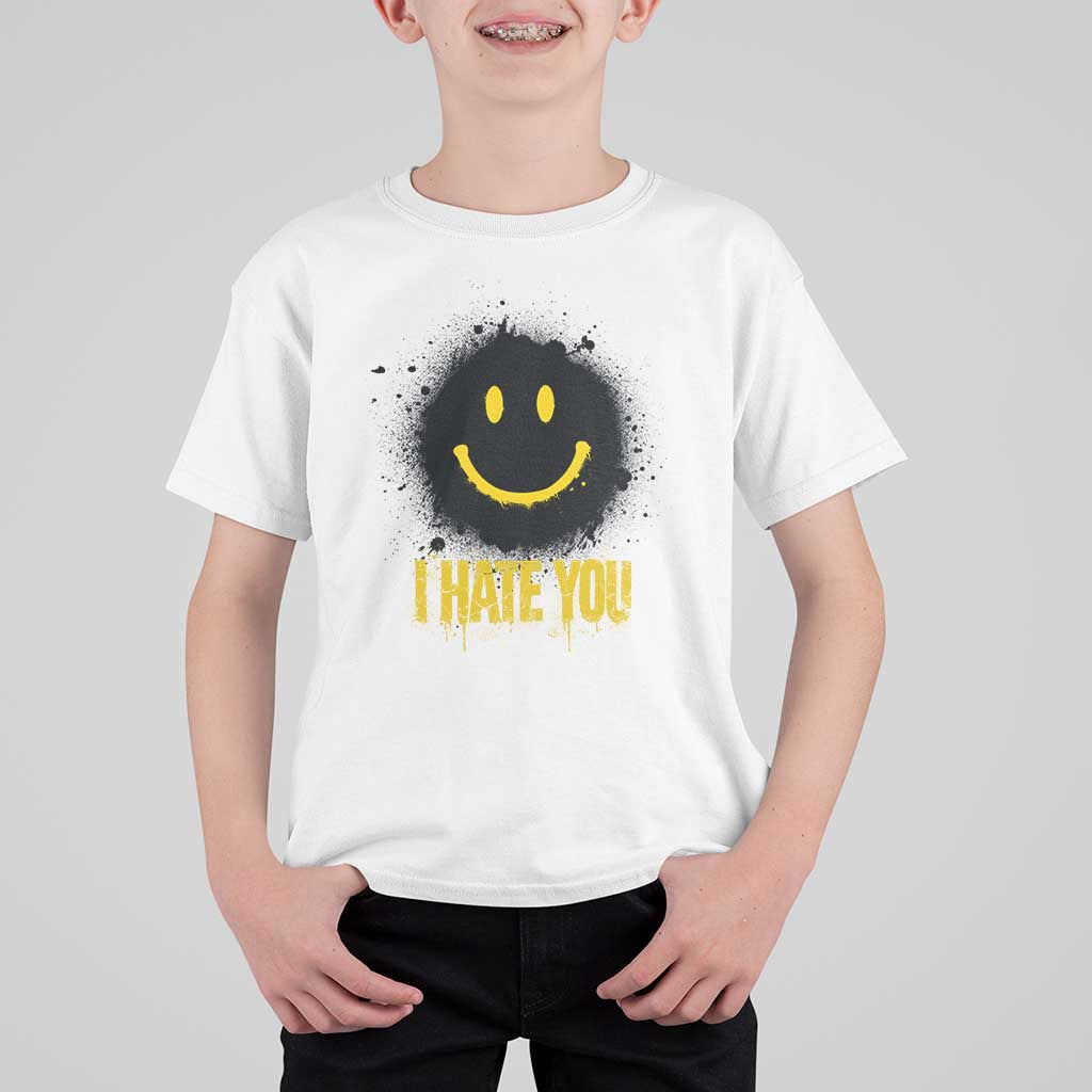 I Hate You T Shirt For Kid Funny Smile Face Emoticon Meme