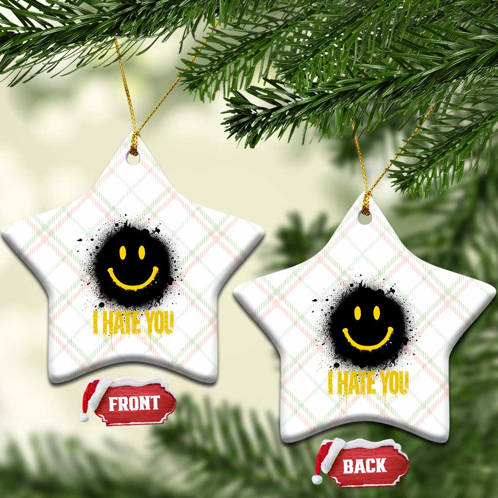 I Hate You Ceramic Ornament Funny Smile Face Emoticon Meme