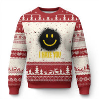 I Hate You Ugly Christmas Sweater Funny Smile Face Emoticon Meme