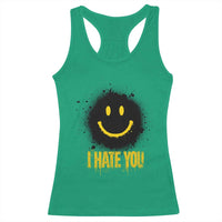 I Hate You Racerback Tank Top Funny Smile Face Emoticon Meme