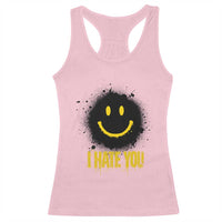 I Hate You Racerback Tank Top Funny Smile Face Emoticon Meme