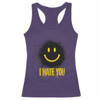 I Hate You Racerback Tank Top Funny Smile Face Emoticon Meme