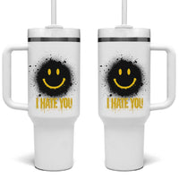 I Hate You Tumbler With Handle Funny Smile Face Emoticon Meme