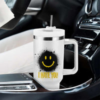 I Hate You Tumbler With Handle Funny Smile Face Emoticon Meme