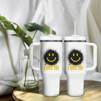 I Hate You Tumbler With Handle Funny Smile Face Emoticon Meme