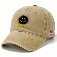 I Hate You Washed Cotton Baseball Cap Funny Smile Face Emoticon Meme