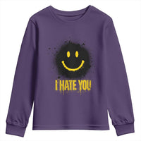 I Hate You Youth Sweatshirt Funny Smile Face Emoticon Meme