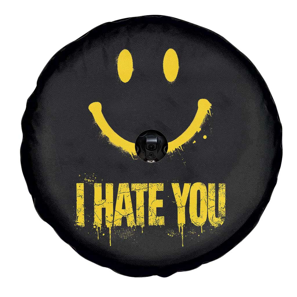 I Hate You Spare Tire Cover Funny Sarcastic Smiling Face Meme