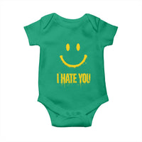 I Hate You Baby Onesie Funny Sarcastic Smiling Face Meme