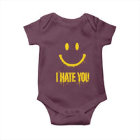 I Hate You Baby Onesie Funny Sarcastic Smiling Face Meme