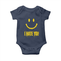 I Hate You Baby Onesie Funny Sarcastic Smiling Face Meme