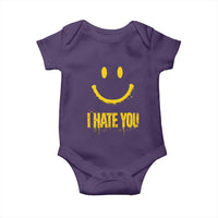 I Hate You Baby Onesie Funny Sarcastic Smiling Face Meme